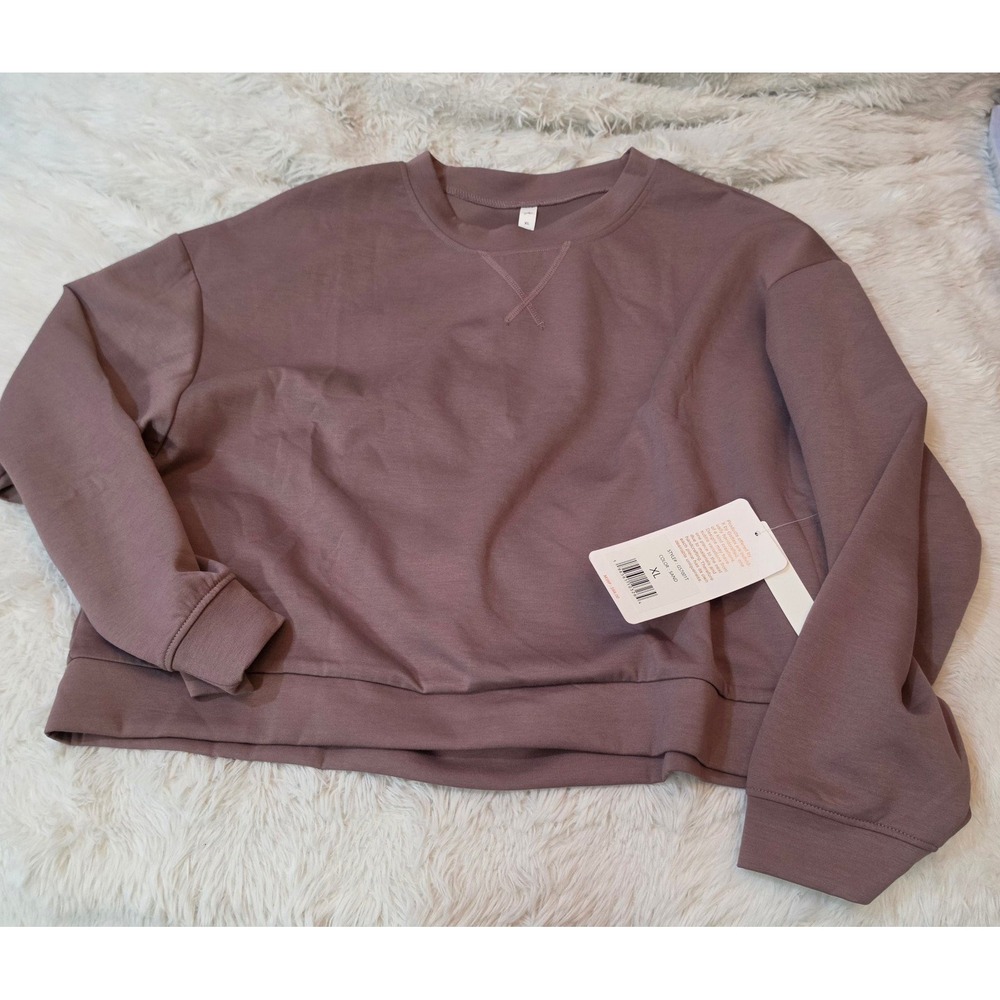NWT X by Gottex Sand Mauve Crewneck Sweatshirt Pullover Size XL MSRP $88